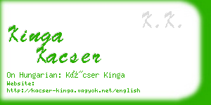 kinga kacser business card